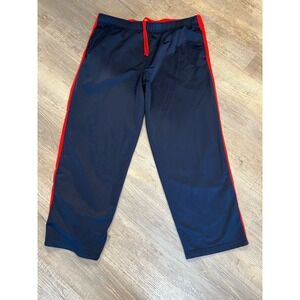 Vintage Starter Pants Men's‎ 2XL Black Red Track Baggy Drawstring Windbreaker